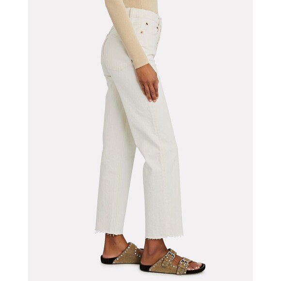 RE/DONE 70s Stove Pipe Jeans Ivory Womens Size 26 High Rise Straight Leg NEW! - Picture 3 of 15